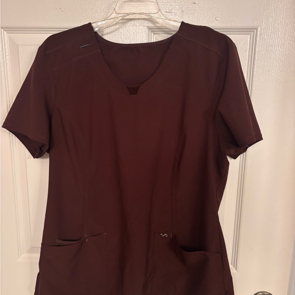 Cherokee infinity Women's Brown Scrub Top